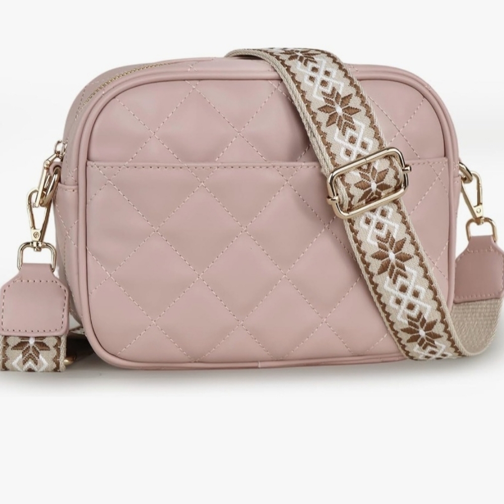 Prite Quilted Crossbody Purse  Vegan Leather